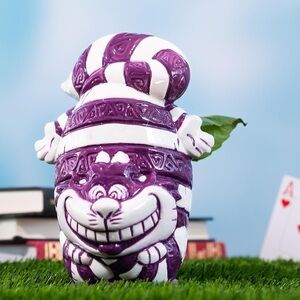 Purple and White Cheshire Cat Figurine